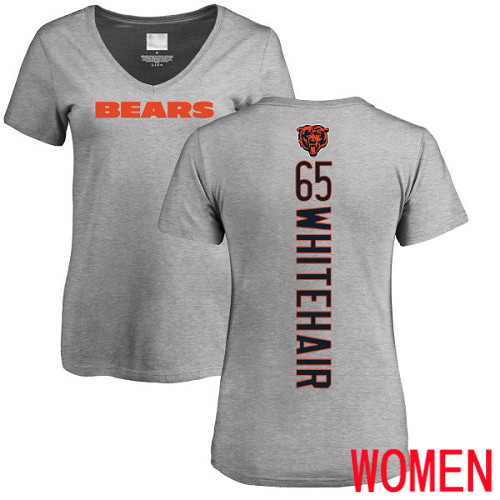 Chicago Bears Ash Women Cody Whitehair Backer V-Neck NFL Football #65 T Shirt
